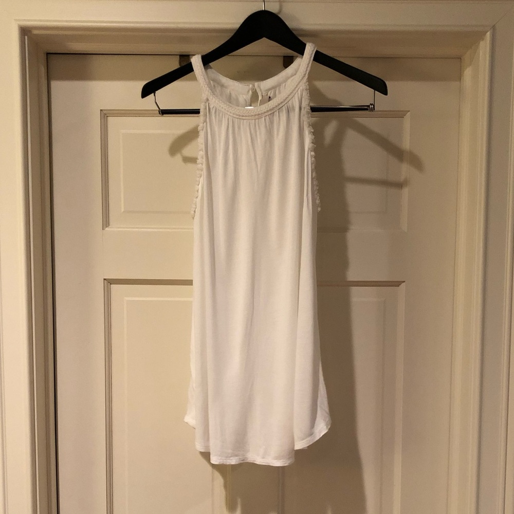 LOFT | White Halter Neck Top - M